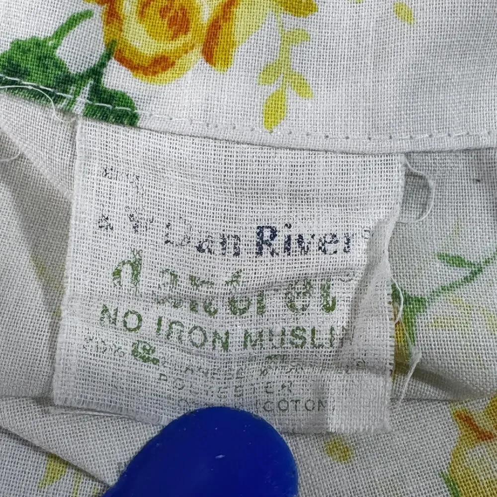 Vintage Dantre Muslin Pillowcase Yellow Roses 20.5x30